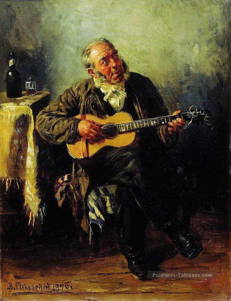 guitariste 1879 Vladimir Makovsky russe Peintures à l'huile